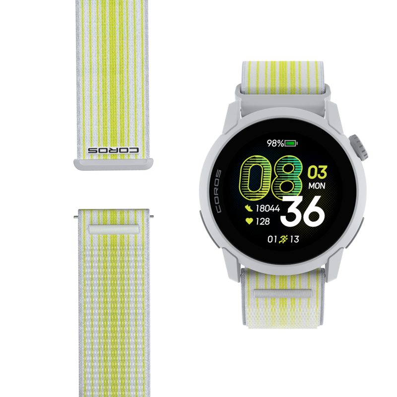 Coros Pace 4 Watch with Nylon Band in White-5